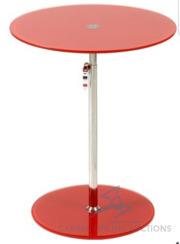 MODERN NEW ADJUSTABLE GLASS TABLE (RED)