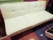 WHITE LEATHER SOFA, USED ONCE, PRACTICALLY BRAND NEW