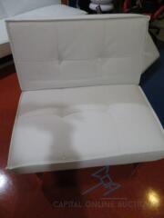 WHITE LEATHER CHAIR, USED ONCE, PRACTICALLY BRAND NEW