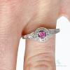 10kt Gold, Pink Sapphire, & Diamond Cocktail Ring - 5