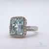 Beautiful 14kt Gold, Aquamarine, & Diamond Cocktail Ring - 2