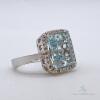 Beautiful 14kt Gold, Aquamarine, & Diamond Cocktail Ring - 3