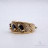 14kt Gold, Blue Sapphire, & Diamond Band Ring - 2