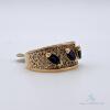 14kt Gold, Blue Sapphire, & Diamond Band Ring - 3