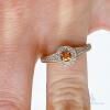 10kt Gold, Orange Sapphire, & Diamond Cocktail Ring - 5