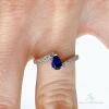 10kt Gold, Blue Sapphire, & Diamond Cocktail Ring - 4