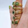 Jewelers Dream Lot! 5x 18kt Solid Yellow Gold, Emerald, & Diamond Cocktail Rings - 3