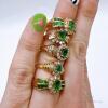 Jewelers Dream Lot! 5x 18kt Solid Yellow Gold, Emerald, & Diamond Cocktail Rings - 4