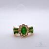 Jewelers Dream Lot! 5x 18kt Solid Yellow Gold, Emerald, & Diamond Cocktail Rings - 5