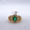 Jewelers Dream Lot! 5x 18kt Solid Yellow Gold, Emerald, & Diamond Cocktail Rings - 8