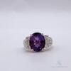 10kt Gold, Amethyst, & White Sapphire Cocktail Ring - 3