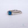 Beautiful 14kt Gold, Blue & White Diamond Ring - 2