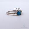 Beautiful 14kt Gold, Blue & White Diamond Ring - 3