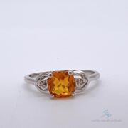 10kt Gold, Citrine, & Diamond Ring