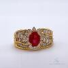 Beautiful 18kt Yellow Gold, Ruby, & Diamond Cocktail Ring