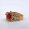 Beautiful 18kt Yellow Gold, Ruby, & Diamond Cocktail Ring - 2