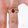 Beautiful 18kt Yellow Gold, Ruby, & Diamond Cocktail Ring - 5