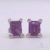 14kt Gold, Amethyst, & Diamond Earrings