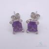 14kt Gold, Amethyst, & Diamond Earrings - 2