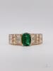 14kt Yellow Gold Emerald & Diamond Ring