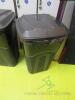 (2) Large Black Trash Cans With Wheels - 2