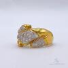 14kt Solid Yellow Gold & Diamond Cocktail Ring - 2