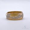 14kt Solid Yellow Gold & Diamond Band Ring - 2