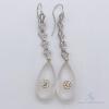 14kt Gold, Rock Crystal, & Diamond Earrings - 2