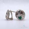 18kt White Gold, Emerald, & Diamond Earrings - 2