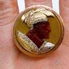 Rare 1870's Agate Male Cameo Ring in 14kt Solid Yellow Gold - 4