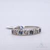 14kt Gold, Blue Sapphire, & Diamond Band Ring