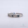 14kt Gold, Blue Sapphire, & Diamond Band Ring - 2