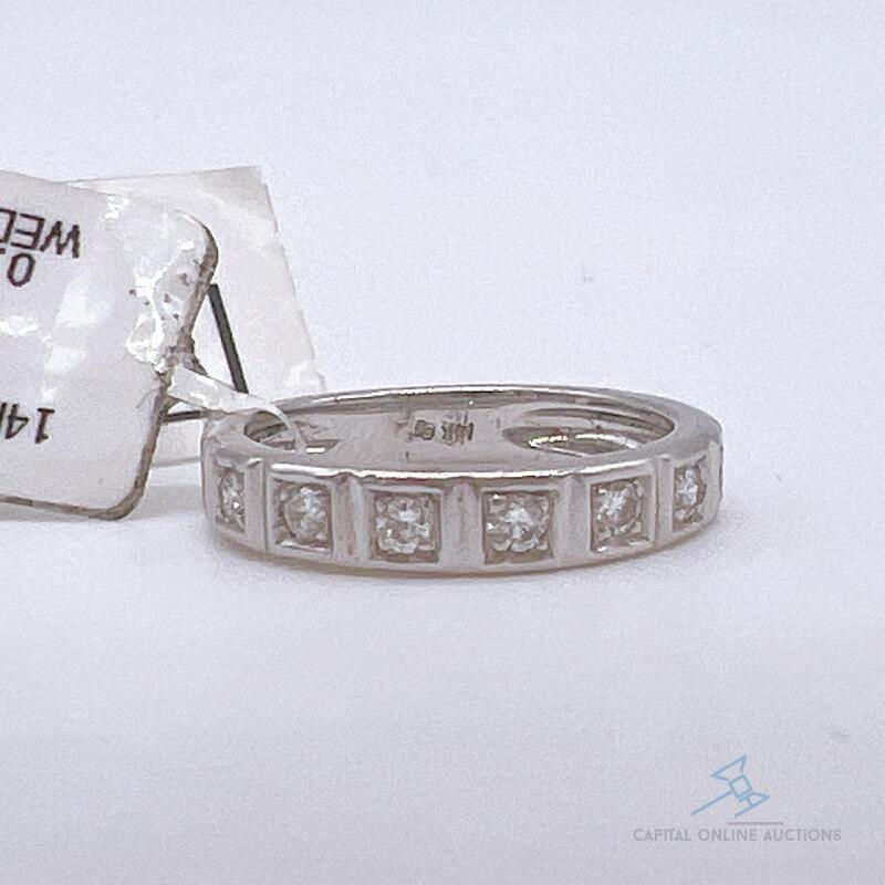 14kt White Gold & Diamond Band Ring