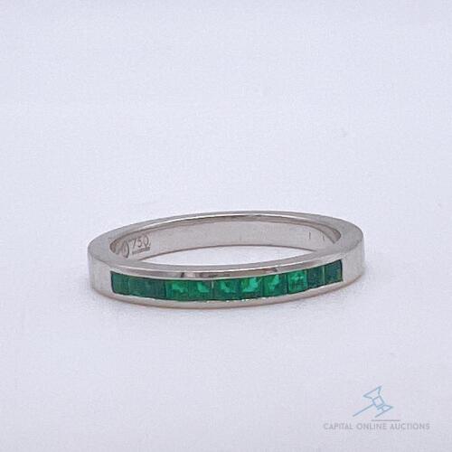 18kt White Gold & Emerald Band Ring