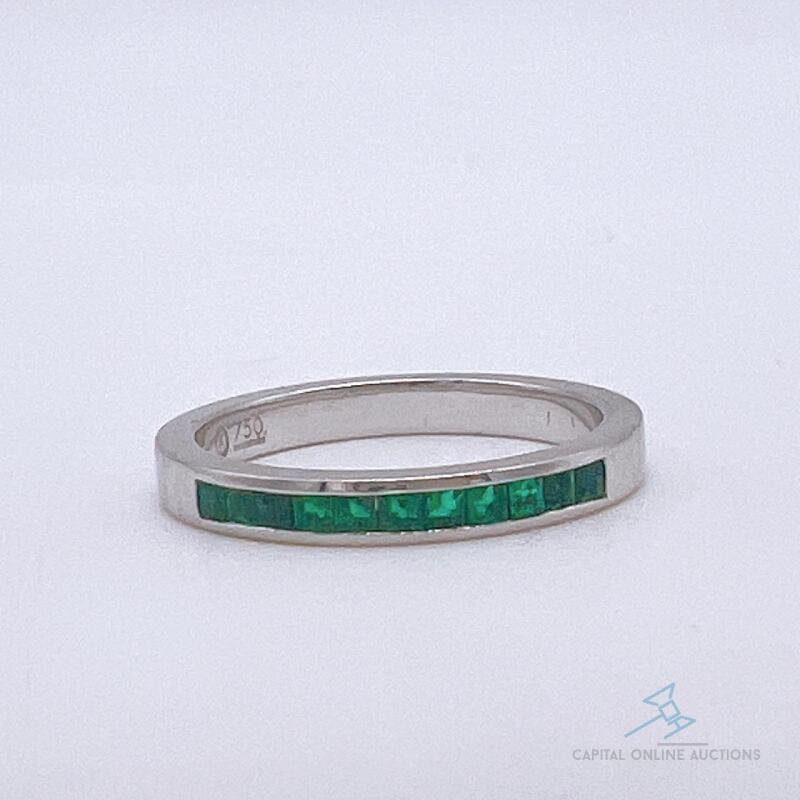 18kt White Gold & Emerald Band Ring