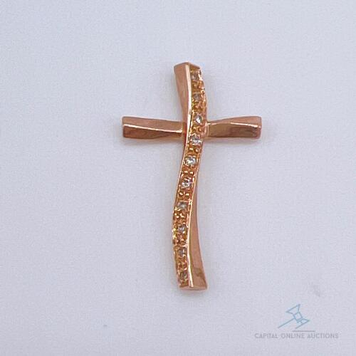 14kt Gold & Diamond Cross Pendant