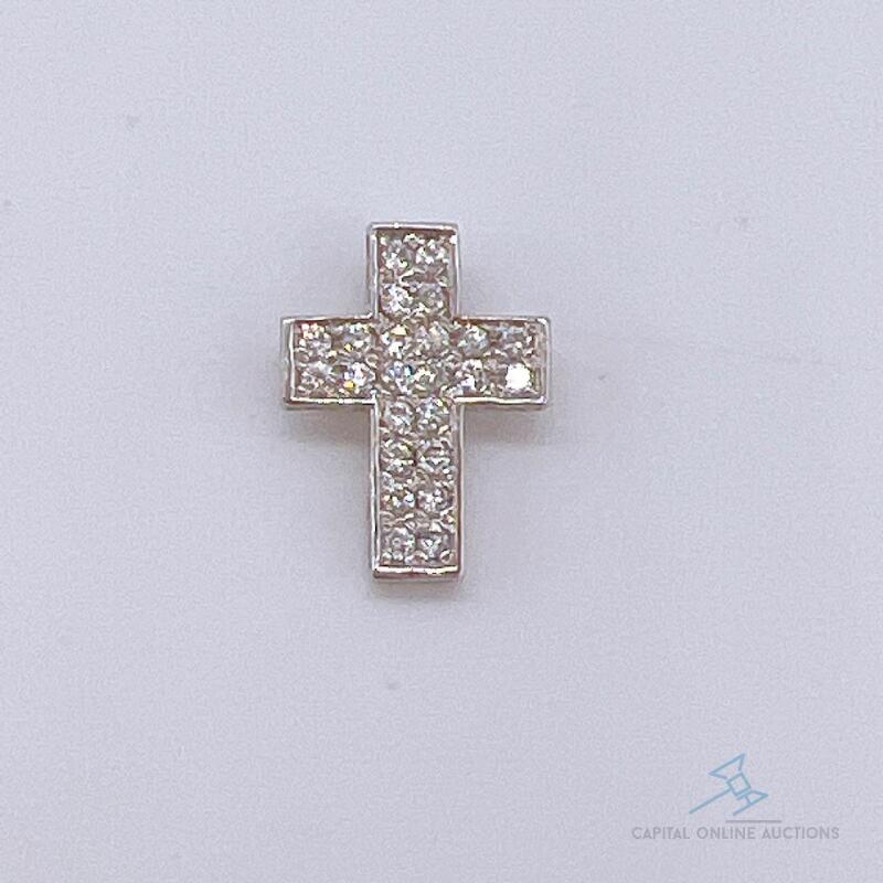 14kt White Gold & Diamond Cross Pendant