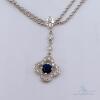 14kt Gold, Blue Sapphire, & Diamond Necklace