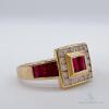 18kt Yellow Gold, Ruby, & Diamond Ring - 3