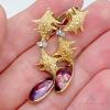 18kt Gold, Diamond, & Amethyst Earrings - 3