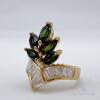 18kt Yellow Gold, Green Tourmaline, & Diamond Cocktail Ring - 3