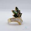 18kt Yellow Gold, Green Tourmaline, & Diamond Cocktail Ring - 4