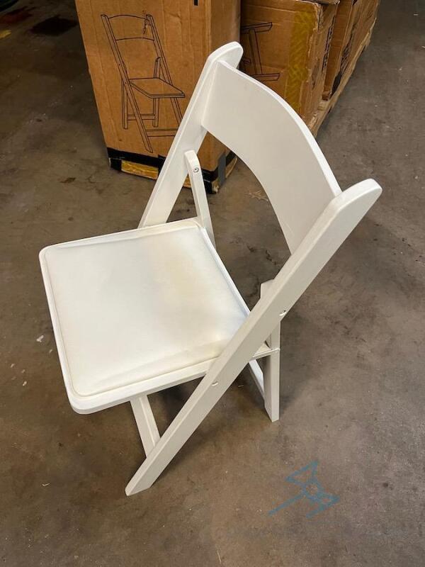 60 White Wood Folding Chairs