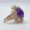 18kt Yellow Gold, Amethyst, Emerald, & Diamond Ring - 3