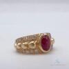 18kt Yellow Gold, Ruby, & Diamond Band Ring - 3