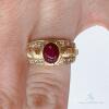 18kt Yellow Gold, Ruby, & Diamond Band Ring - 4