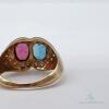 18kt Gold. Blue Topaz, Pink Sapphire, & Diamond Ring - 4