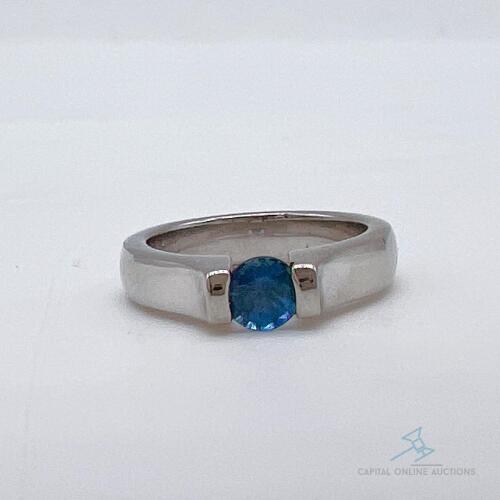 14kt White Gold & Blue Sapphire Ring