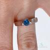 14kt White Gold & Blue Sapphire Ring - 4