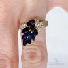 18kt Yellow Gold, Blue Sapphire, & Diamond Cocktail Ring - 4